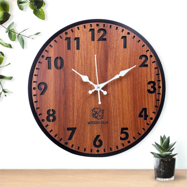 Duel Color Wooden Wall Clock