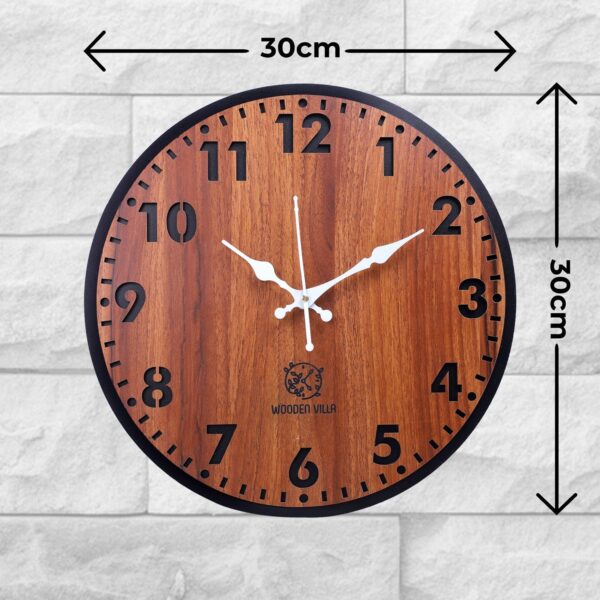 Duel Color Wooden Wall Clock - Image 3