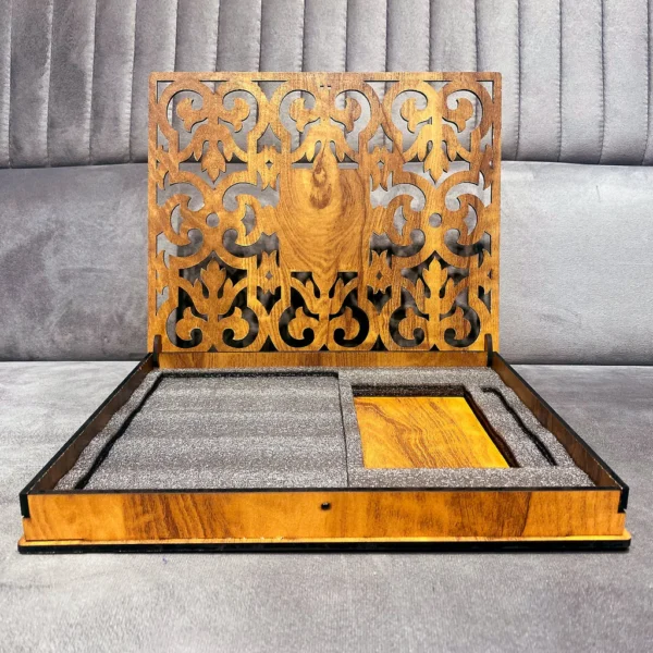 Book, Table Clock, Pen, & Wooden Personalized Wooden Gift Combo - Image 2