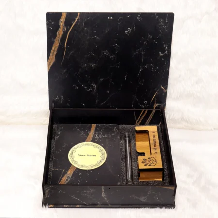 Luxury Custom Gift Set with Personalized Notebook, Pen Holder, and Premium Box