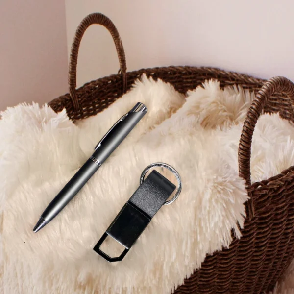 Sleek Black Pen & Keychain Gift Set - Customizable and Elegant - Image 5