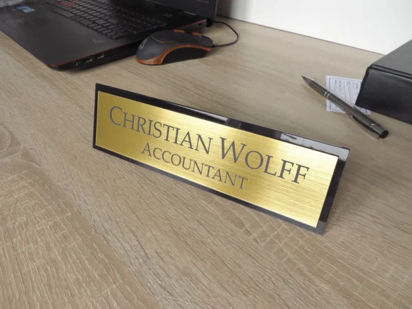 Desk Nameplate - Custom Engraved Name Plate for Office - Image 2