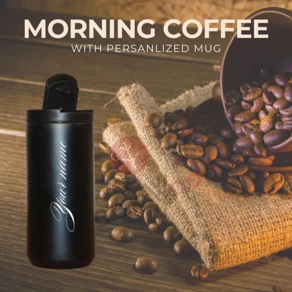 Customizable Insulated Travel Mug – Personalize Your Mug for a Unique Gift 400ML - Image 3