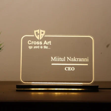 Personalized LED Nameplate – 8"x6" – Custom Name & Title