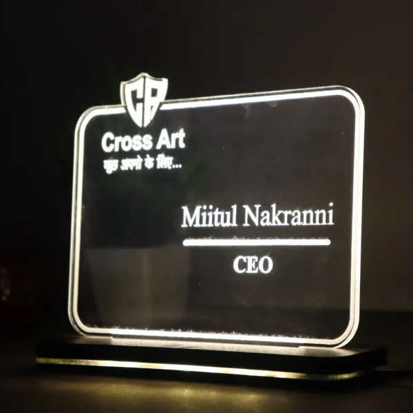 Personalized LED Nameplate – 8"x6" – Custom Name & Title - Image 2