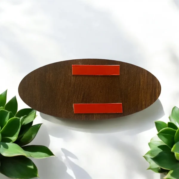 Personalized Wooden Oval Nameplate – Custom Number – 3"x6" - Image 5