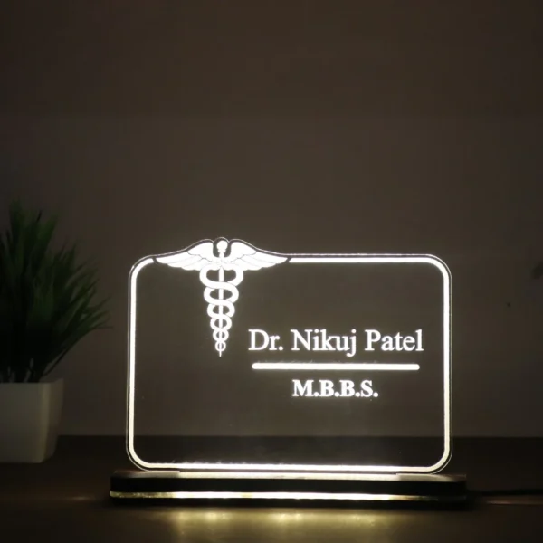 Personalized LED Nameplate – 8"x6" – Custom Name & Title - Image 3