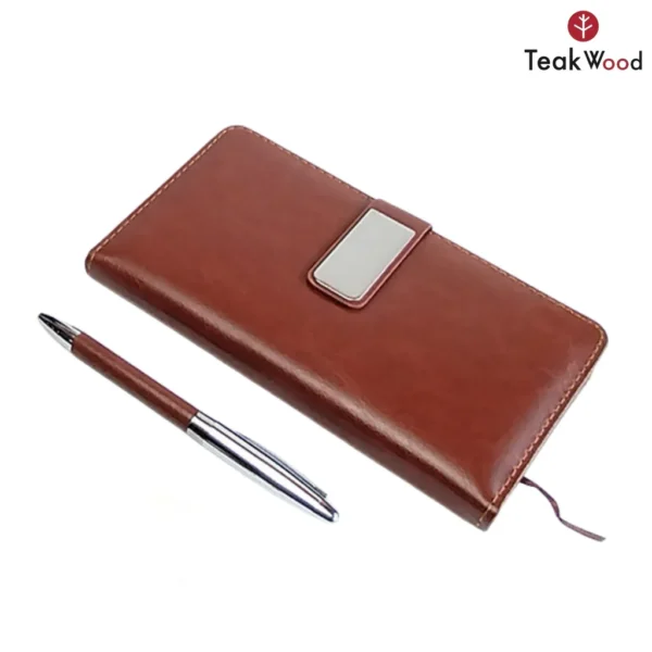 2-in-1 Diary with Pen Gift Set for Men and Women – Leather Notebook & Metal Pen - Image 4