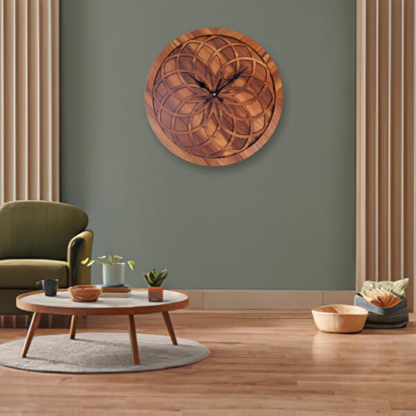 Brown Wooden Wall Clock - Image 5
