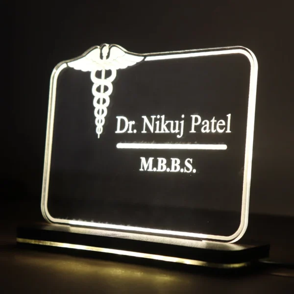 Personalized LED Nameplate – 8"x6" – Custom Name & Title - Image 4