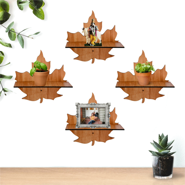 Wooden Creative Leafe shape Wall Shelves.