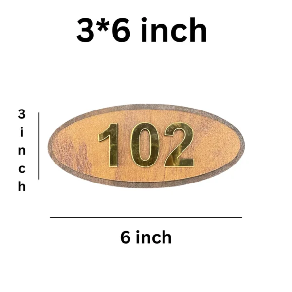 Personalized Wooden Oval Nameplate – Custom Number – 3"x6" - Image 6
