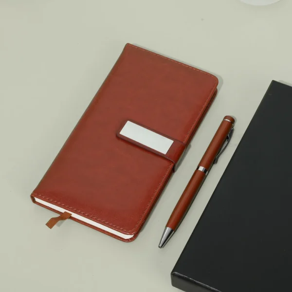 2-in-1 Diary with Pen Gift Set for Men and Women – Leather Notebook & Metal Pen - Image 8