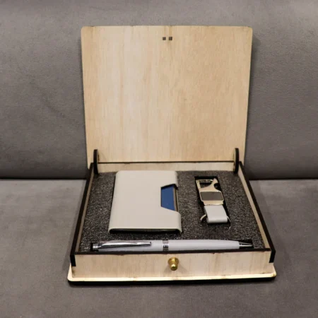 Card Holder, Pen, Keychain, Wooden Combo