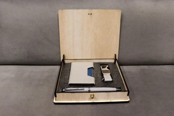 Card Holder, Pen, Keychain, Wooden Combo