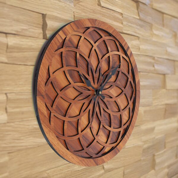 Brown Wooden Wall Clock - Image 2