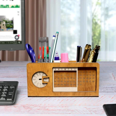 Pen Holder With Celender