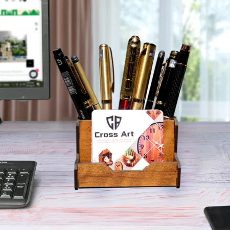 Wooden Business Card Holder - Stylish and Durable Desk Organizer