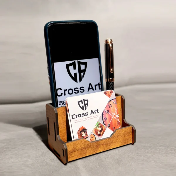 Wooden Business Card Holder - Stylish and Durable Desk Organizer - Image 2