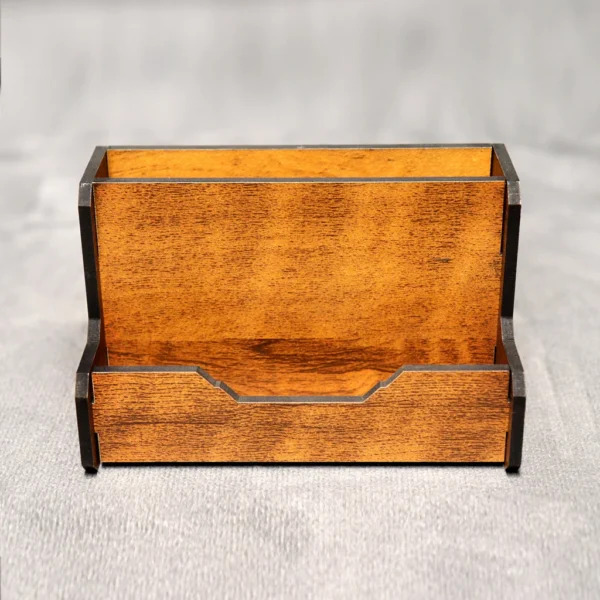 Wooden Business Card Holder - Stylish and Durable Desk Organizer - Image 3