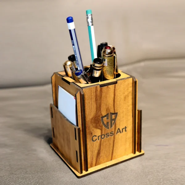 Personalized Wooden Pen & Pencil Holder - Stylish Desk Organizer - Image 2