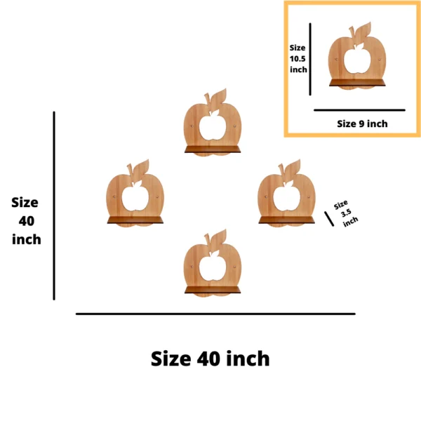 Wooden Apple Shape Wall Self. - Image 6