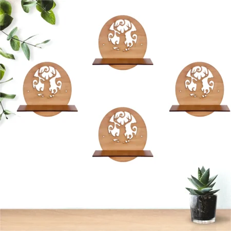 MDF Wooden Deer Shape Wall Self for Home décor.
