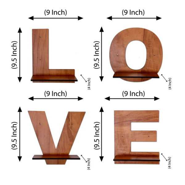Love Shaped Wooden Wall Planter Stand for Room Decor. - Image 3